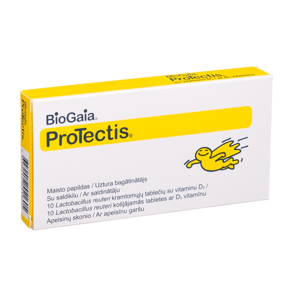 Biogaia Protectis Tabletės su Vitaminu D3, N10